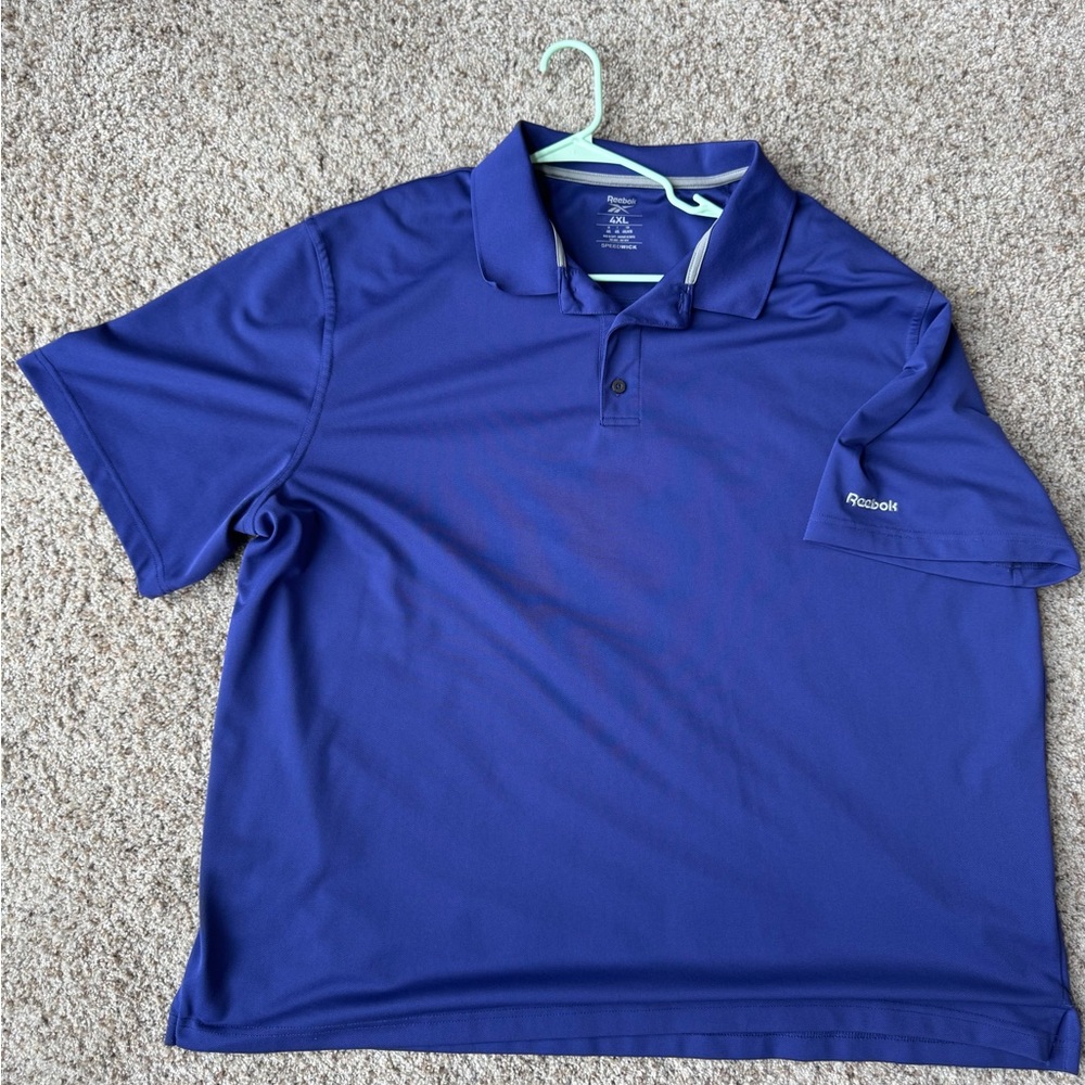 Reebok Golf Polo Shirt 4XL Speed Wick Blue or Purple